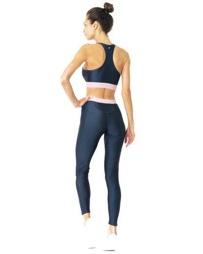 Hudson Two Piece Workout Set - Sports Crop Bra and Mid Rise Leggings